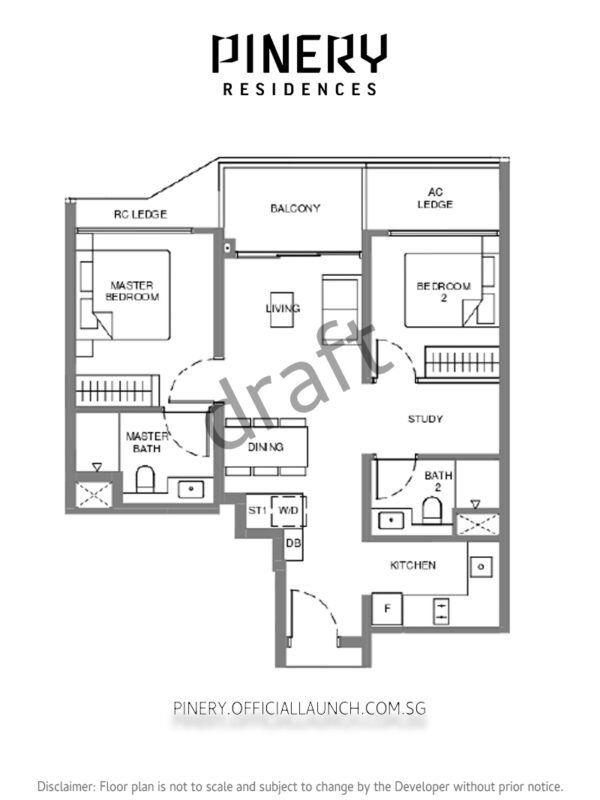 2BR+S | Pinery | Officiallaunch.com.sg